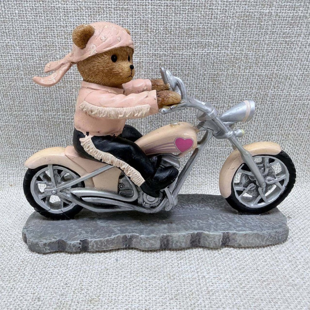 Hamilton Collection Headed for a Cure Teddy Bear Motorcycle Figurine G9262